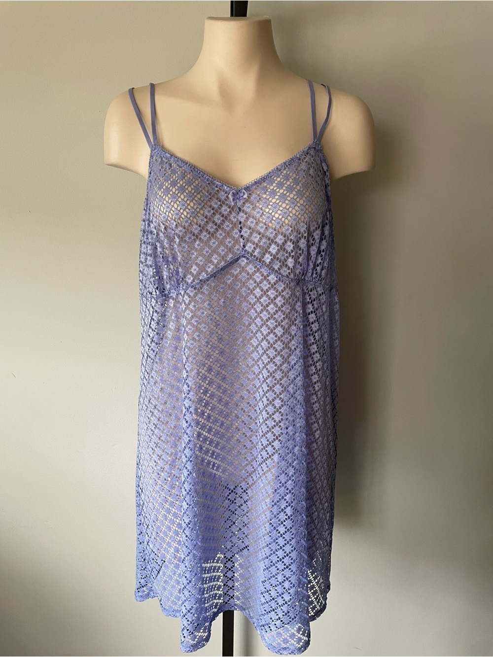 Déesse Diamond Lace Chemise Slip Dress Nightgown Lavendar Purple Plus Size 1X